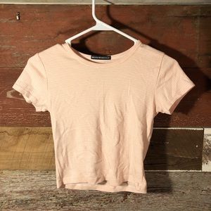 brandy pink and white striped shirt